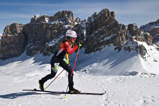 Tatjana Paller (DAV Tölz) beim Vertical Weltcup Finale in Cortina d'Ampezzo (ITA)