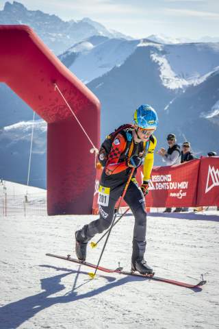 Moriz Bauregger (DAV Berchtesgaden) beim U18 Individual in Morgins (SUI)