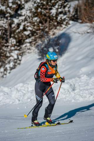 Skimo-Athletin beim Testrennen in Obergurgl.