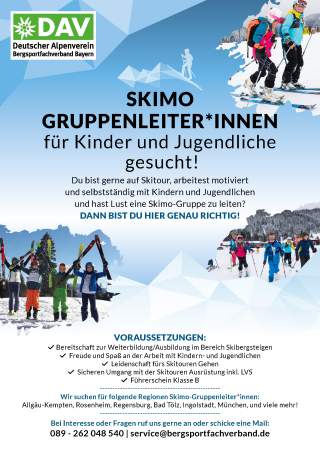 Skimo Gruppenleiter*innen gesucht.