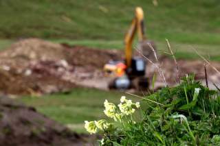 Bauarbeiten in einem Skigebiet