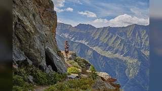 Bergsteiger an Kletterpassage