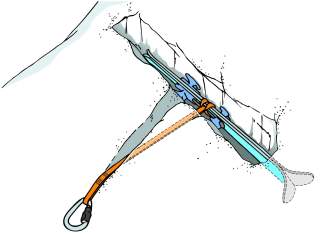 Illustration T-Anker mit Ski