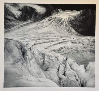 Taschachferner V. - eine Radierung von Konrad Henker