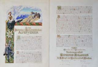 Historische Urkunde zur Museumseröffnung