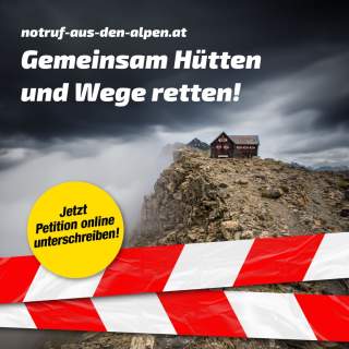 Aufruf für Petition, Hütten und Wege zu retten