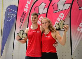 Linus Bader und Franziska Ritter siegen bei der DM Speed 24. Foto: DAV/Witters