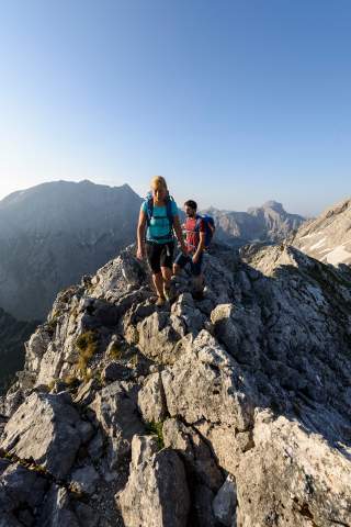 Aufstieg zur Schärtenspitze in den Berchtesgadener Alpen.