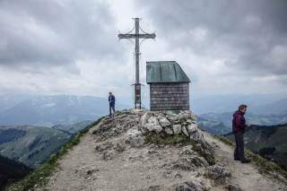 Auf dem Gipfel des Geigelstein, Foto: Axel Klemmer