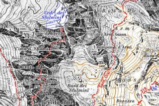 Kartenausschnitt der Alpenvereinskarte 51 Brentagruppe.