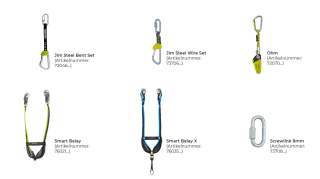 Das Schraubglied von Peguet ist in den abgebildeten Edelrid Produkten verbaut (Quelle: Edelrid)