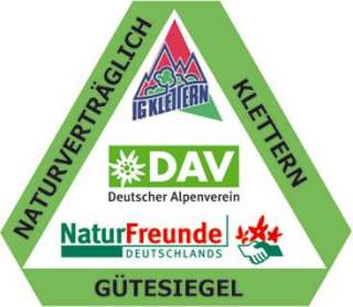 Logo für das Gütesiegel für naturverträgliche Kletterführer