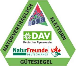 Logo für das Gütesiegel für naturverträgliche Kletterführer