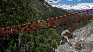 Highlinen in den Alpen