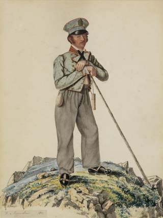 Joseph Naus, Aquarell von 1824. Illustration: ÖAV/Archiv