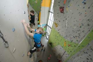 Boy climbing in Neu-Ulm