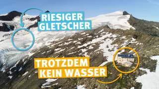 Foto des Gletschers und Neue Pragerhütte.