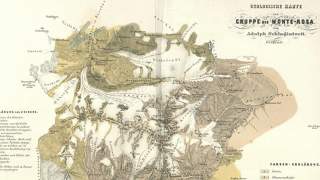 historische Karte der Monte-Rosa-Gruppe von Adolph Schlagintweit