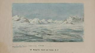 Gemälde des Muztagh-Pass in Pakistan. Gemalt von Adoplh Schlagintweit am 22. August 1856.
