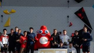 Die für Paris qualifizierten Kletterer beim letzten Qualifier in Budapest.