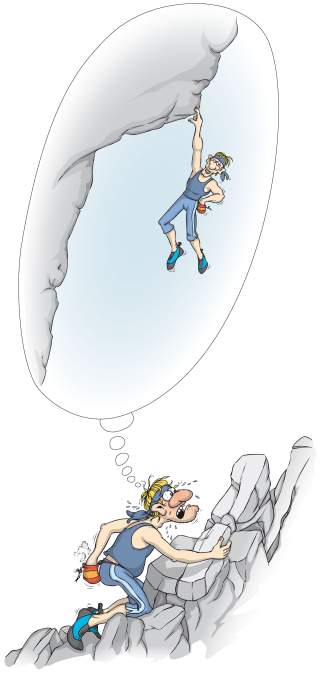 Illustration eines Bergsteigers