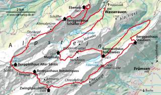Karte: Rundwanderung durch den Alpstein