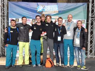 Das deutsche Team nach erfolgreicher Teilnahme beim Paraclimbing Cup in Edinburgh 2017