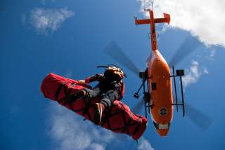 Rettungshubschrauber in der Luft