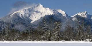 Schneebedeckte Landschaft mit Scheinbergspitze