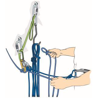 Illustration Luftmaschen-Methode Kletterseil