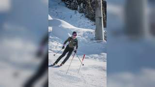Tatjana Paller in der Skimo Abfahrt.