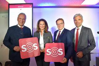 Innnenminister Joachim Herrmann, Landwirtschaftsministerin Michaela Kaniber, Günther Platter (Landeshauptmann Tirol), Arnold Schuler (Landeshauptmann-Stellvertreter Südtirol)