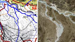 Veränderungen Flussnetz Karte und Realität