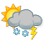 Sonne und Wolken, Schneeschauer, Gewitter wahrscheinlich